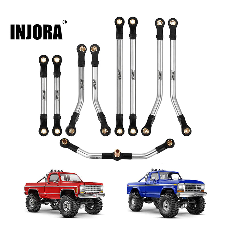 10 Pcs Metal TRX4 Links Set Suspension Steering Linkage Panhard Bar For 1/10 Sca