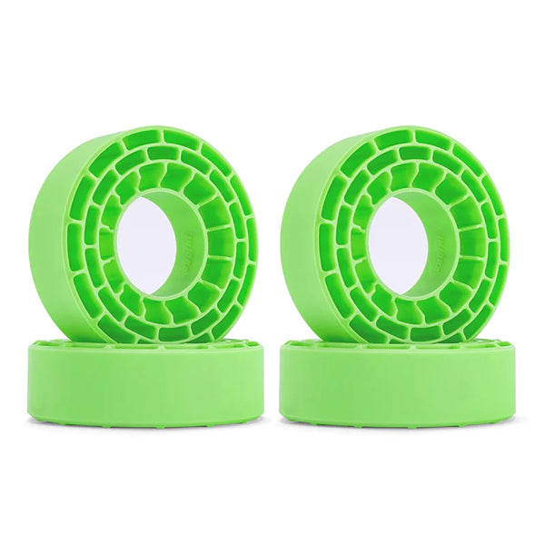 INJORA 4pcs Silicone Rubber Inserts For 62-64mm*24mm 1.0" Tires - Green-Soft