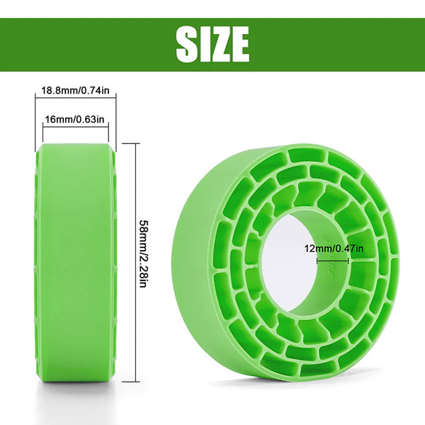INJORA 4pcs Silicone Rubber Inserts For 62-64mm*24mm 1.0" Tires - Green-Soft