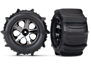Traxxas T&W Paddle Tire/Black Chrome Wheel