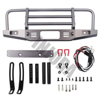INJORA Adjustable Metal Front Bumper for TRX4 SCX10 & SCX10 II-Titanium