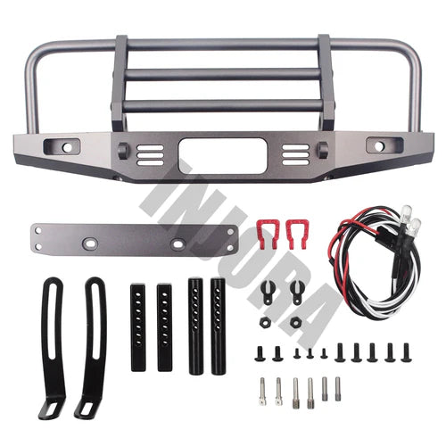 INJORA Adjustable Metal Front Bumper for TRX4 SCX10 & SCX10 II-Titanium