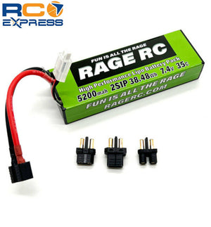 Rage RC High Performance Lipo Battery Pack 5200mah 2S1P 38.48wh 7.4v 35c Hard Case