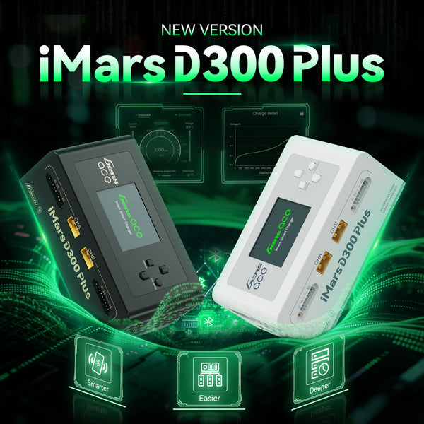 Gens ace iMars D300 Plus Smart Charger | Bluetooth App Control | G-Tech | Dual-Channel | White