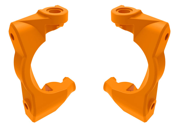 Traxxas Mini Maxx Caster blocks (c-hubs), left & right (orange)