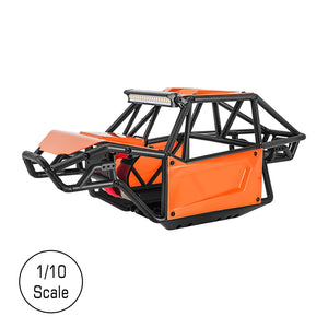 INJORA Nylon Rock Buggy Roll Cage Body Shell Chassis Kit For 1/10 SCX10 II 90046 UTB10 Capra (Orange)