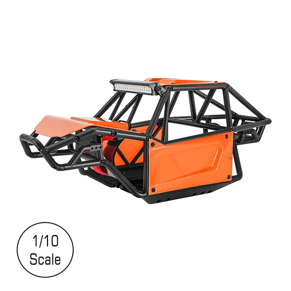 INJORA Nylon Rock Buggy Roll Cage Body Shell Chassis Kit For 1/10 SCX10 II 90046 UTB10 Capra (Orange)