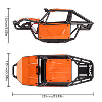 INJORA Nylon Rock Buggy Roll Cage Body Shell Chassis Kit For 1/10 SCX10 II 90046 UTB10 Capra (Orange)