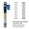 INJORA 43mm Alum. Threaded Double Barrel Shocks with Fake Reservoir for Axial SCX24 Grey (4 Pcs.)