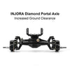 INJORA +5mm Diamond Portal Axles for 1/18 TRX4M Black Front & Rear w/ Brass Steering Knuckles