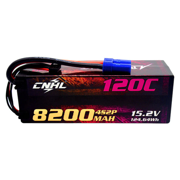 CNHL Racing Series LIHV 8200mAh 15.2V 4S 120C HV Hard Case Lipo Battery with EC5 Plug For RC Racing