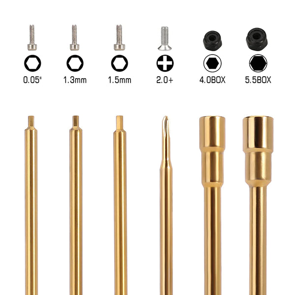 INJORA 6-In-1 Hex Screwdrivers Nut Drivers Quick Change RC Tool Kit For FCX24 SCX24 AX24