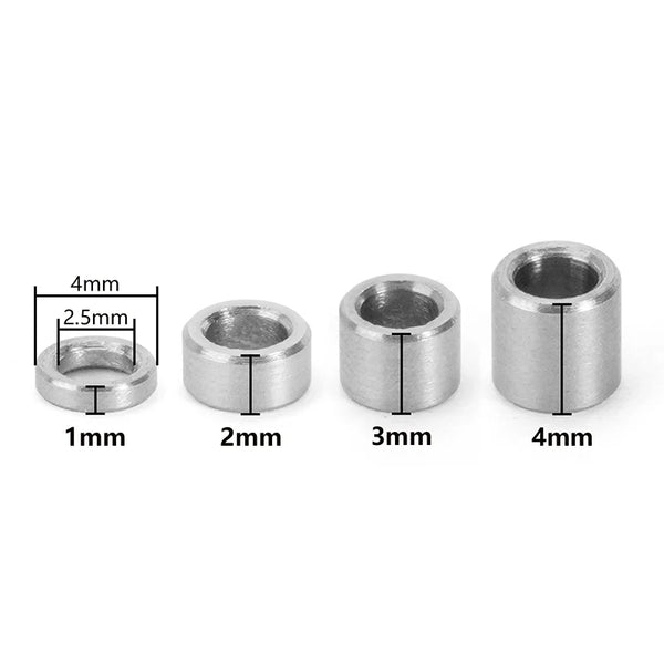 INJORA 80pcs M2.5 Flat Stainless Steel Spacers Washers Shims for TRX4M Mods