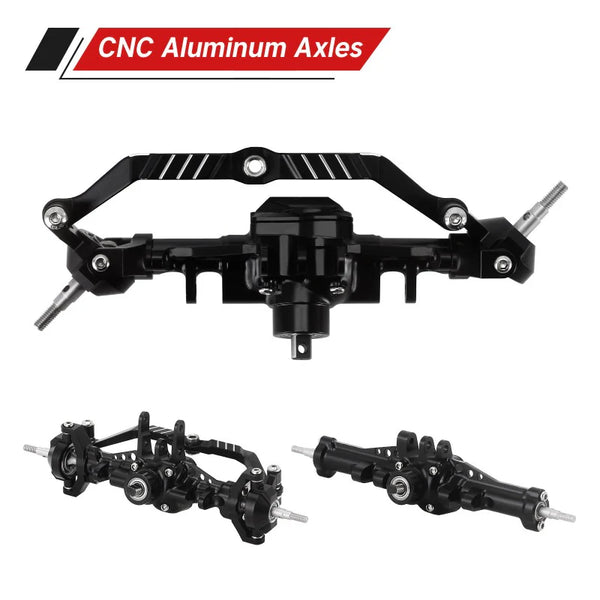 INJORA CNC Aluminum Front Rear Axles for 1/18 TRX4M, Stock Length (4M-74) - Front & Rear