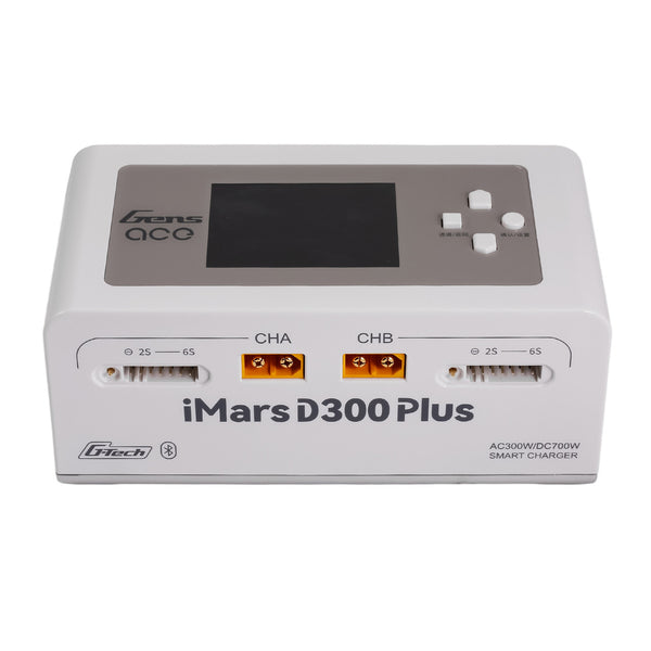 Gens ace iMars D300 Plus Smart Charger | Bluetooth App Control | G-Tech | Dual-Channel | White