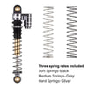INJORA 43mm Alum. Threaded Double Barrel Shocks with Fake Reservoir for Axial SCX24 Grey (4 Pcs.)
