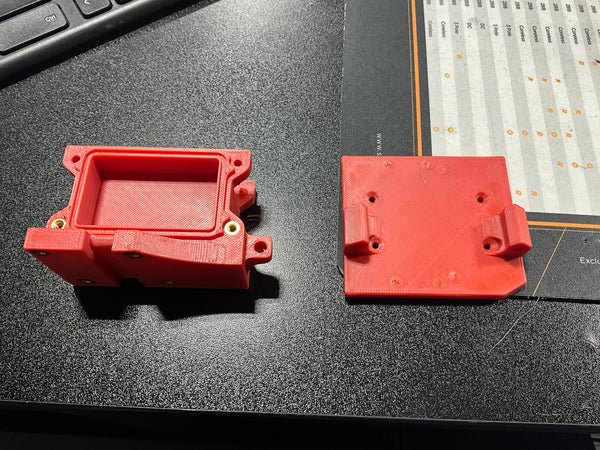 3D Printed Receiver Box and ESC Mount for Traxxas Sledge Red