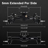 INJORA +5mm Diamond Portal Axles for 1/18 TRX4M Black Front & Rear