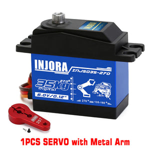 INJORA INJS035 35KG Large Torque Waterproof Metal Gear Digital Servo for RC Model - 35KG 270 Degree with Arm