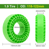 INJORA 4pcs Silicone Rubber Inserts for 118-122mm(4.75" OD) 1.9" Tires