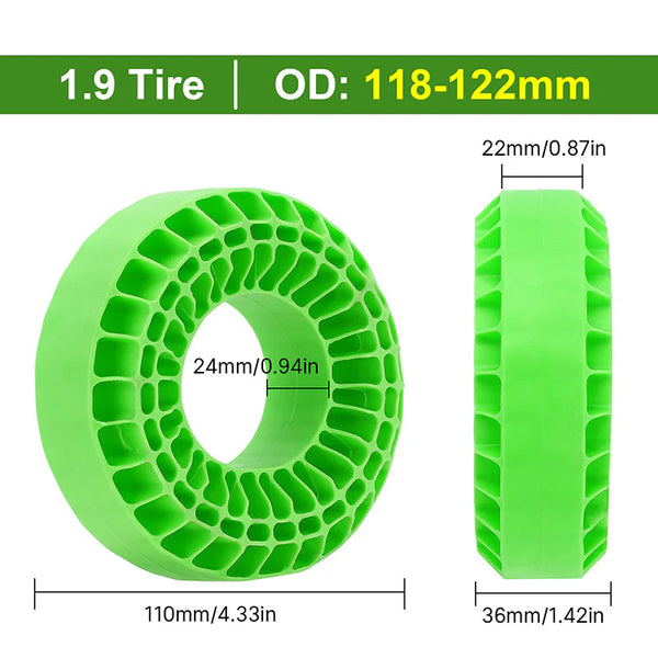 INJORA 4pcs Silicone Rubber Inserts for 118-122mm(4.75" OD) 1.9" Tires