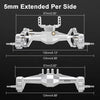 INJORA +5mm Diamond Portal Axles for 1/18 TRX4M Silver Front & Rear