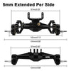 INJORA +5mm Diamond Portal Axles for 1/18 TRX4M Black Front & Rear w/ Brass Steering Knuckles