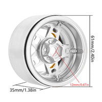 INJORA 2.2" 5-Spokes Negative Offset 10mm Wheels For 1/10 RC Crawler (4) (W2209)-Silver