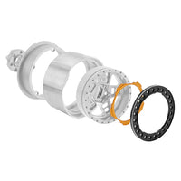 INJORA 2.2" 5-Spokes Negative Offset 10mm Wheels For 1/10 RC Crawler (4) (W2209)-Silver