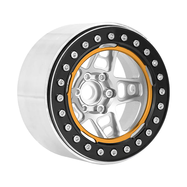 INJORA 2.2" 5-Spokes Negative Offset 10mm Wheels For 1/10 RC Crawler (4) (W2209)-Silver