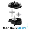 INJORA CNC Aluminum Complete Transmission for 1/18 TRX4M (4M-55) Black w/ 40.3:1 Gears (Underdrive 59%)