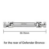 INJORA 1 pcs Stainless Steel Drive Shaft for 1/18 TRX4M Mods 44-55mm. (Front of All)