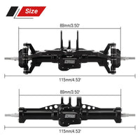 INJORA CNC Aluminum Front Rear Axles for 1/18 TRX4M, Stock Length (4M-74) - Front & Rear