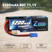 Zeee 3S Lipo Battery 5200mAh 11.1V 80C with EC5 Connector Hardcase Battery