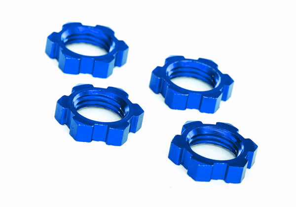 Traxxas wheel nuts 17mm serrated blue