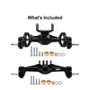 INJORA +5mm Diamond Portal Axles for 1/18 TRX4M Black Front & Rear w/ Brass Steering Knuckles