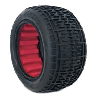 AKA 1/10 Rebar Rear Tires, Soft with Red Inserts (2): Buggy