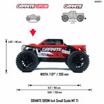 Arrma 1/18 GRANITE GROM RED MEGA 380 BRUSHED 4X4 MONSTER TRUCK RTR WITH BATTERY & CHARGER