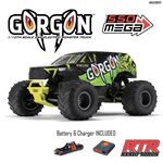 Arrma 1/10 GORGON 4X2 MEGA 550 Brushed Monster Truck RTR with Battery & Charger, Yellow