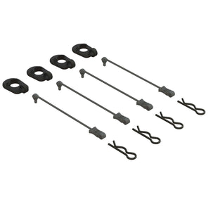 Arrma Body Clip Retainers, Black (4): 1/5 Scale
