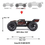 Arrma 1/8 KRATON 6S BLX 4X4 EXtreme Bash Speed Monster Truck RTR, Black