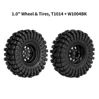 INJORA 1.0" 62*22mm -3.78mm Offset Beadlock Wheel Rims Tires Set for 1/24 RC Crawlers (4)