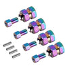 Injora 9mm(+5mm) Stainless Steel Extended Wheel Hexes For 1/24 SCX24 AX24 (4prs) Rainbow