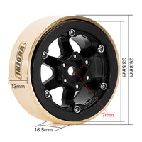 INJORA 1.3" Brass Beadlock Wheels for 1/24 1/18 RC Crawlers (W1310)