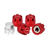 Injora M2.5 Wheel Lock Nuts with Aluminum Cap for 1/18 TRX4M Red