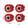 Injora M2.5 Wheel Lock Nuts with Aluminum Cap for 1/18 TRX4M Red