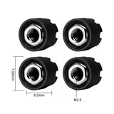Injora M2.5 Wheel Lock Nuts with Aluminum Cap for 1/18 TRX4M Black