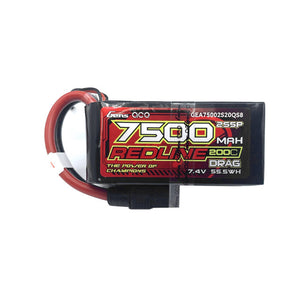 Gens Ace Lipo Redline Drag Race 7500mAh 7.4V 200C 2S5P With QS8 Plug