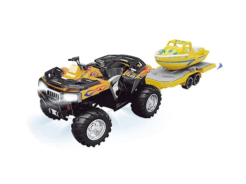 RC-Pro 1/64 R.C ATV with Jetski with APP control HG4-433 (Yellow)