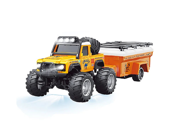 RC-Pro 1/64 R/C Jeep with trailer with APP control HG4-478 (Yellow)